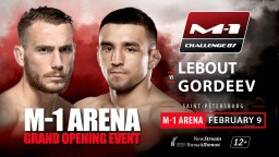 Lightweight bout at M-1 Challenge 87: Mickael Lebout, France vs. Pavel Gordeev, Russia.